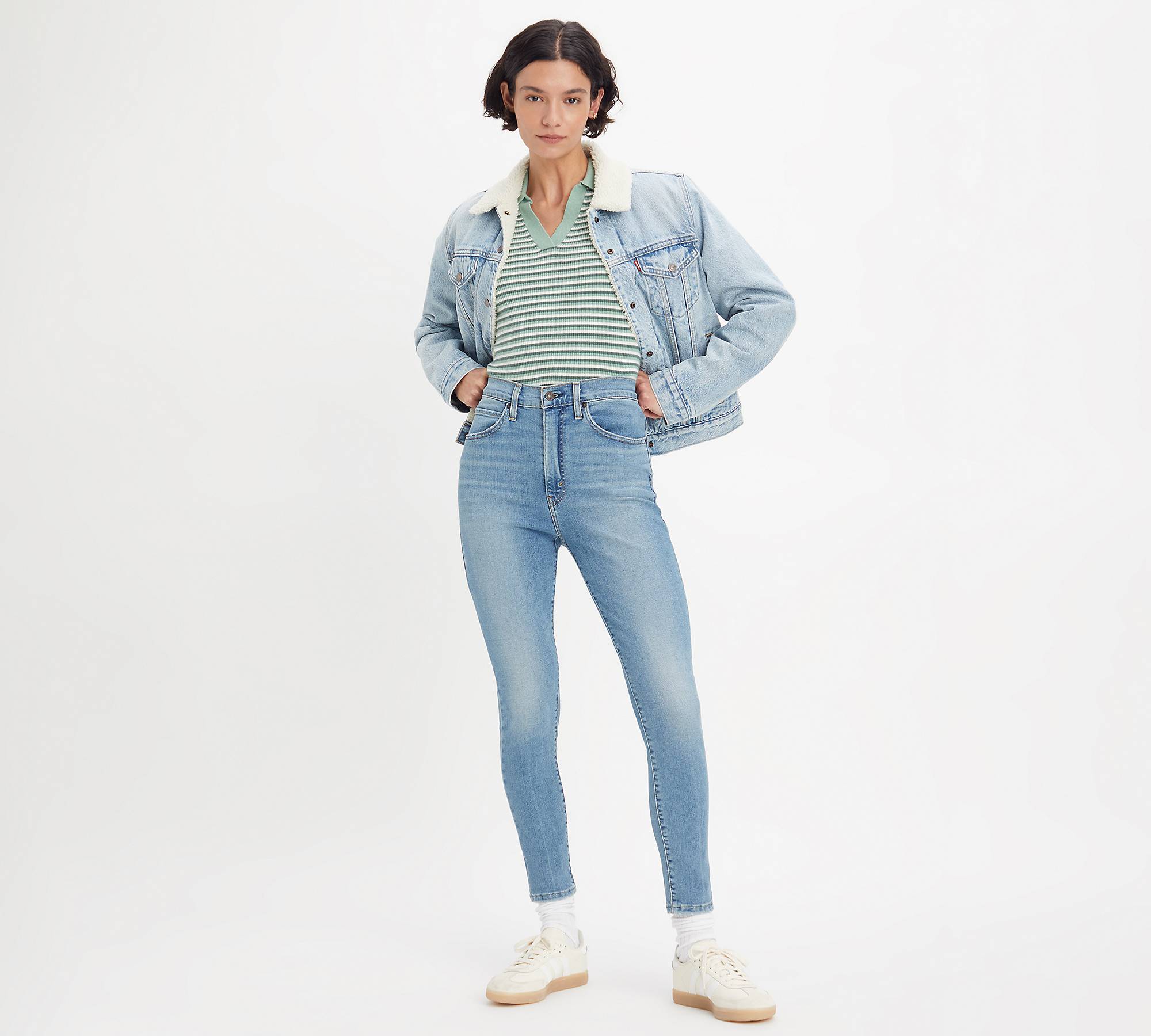 Retro Skinny Jeans mit hohem Bund
